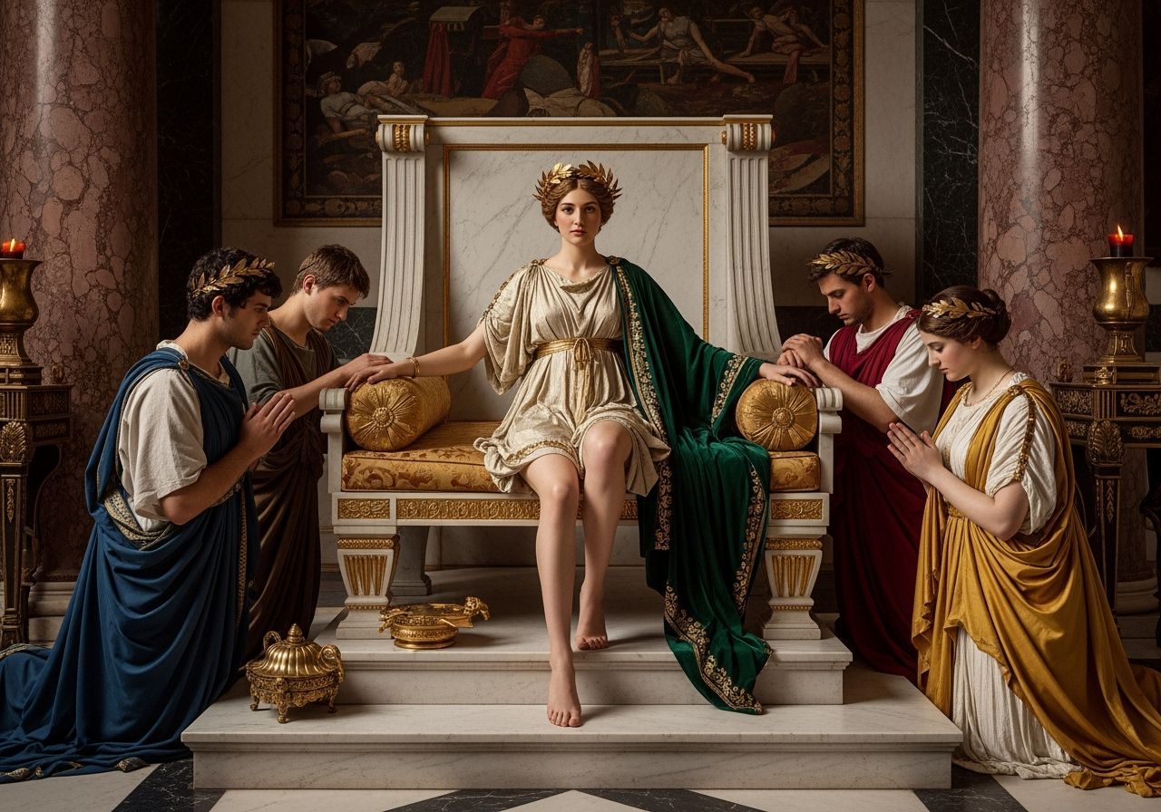 Empress Messalina in Lavish Roman Palace, Inspired by Old Ma...