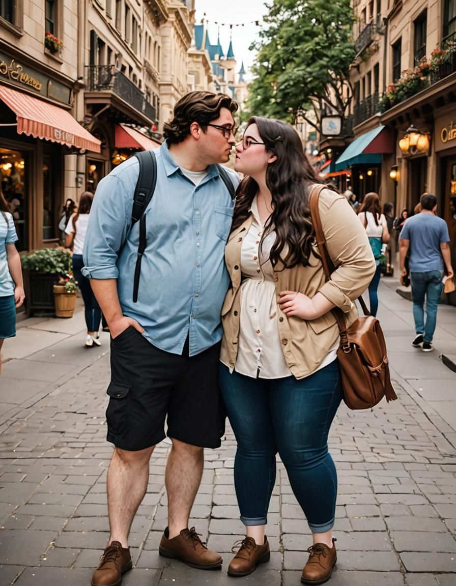 Kissing Couple in Anime Style, Cel-Shaded