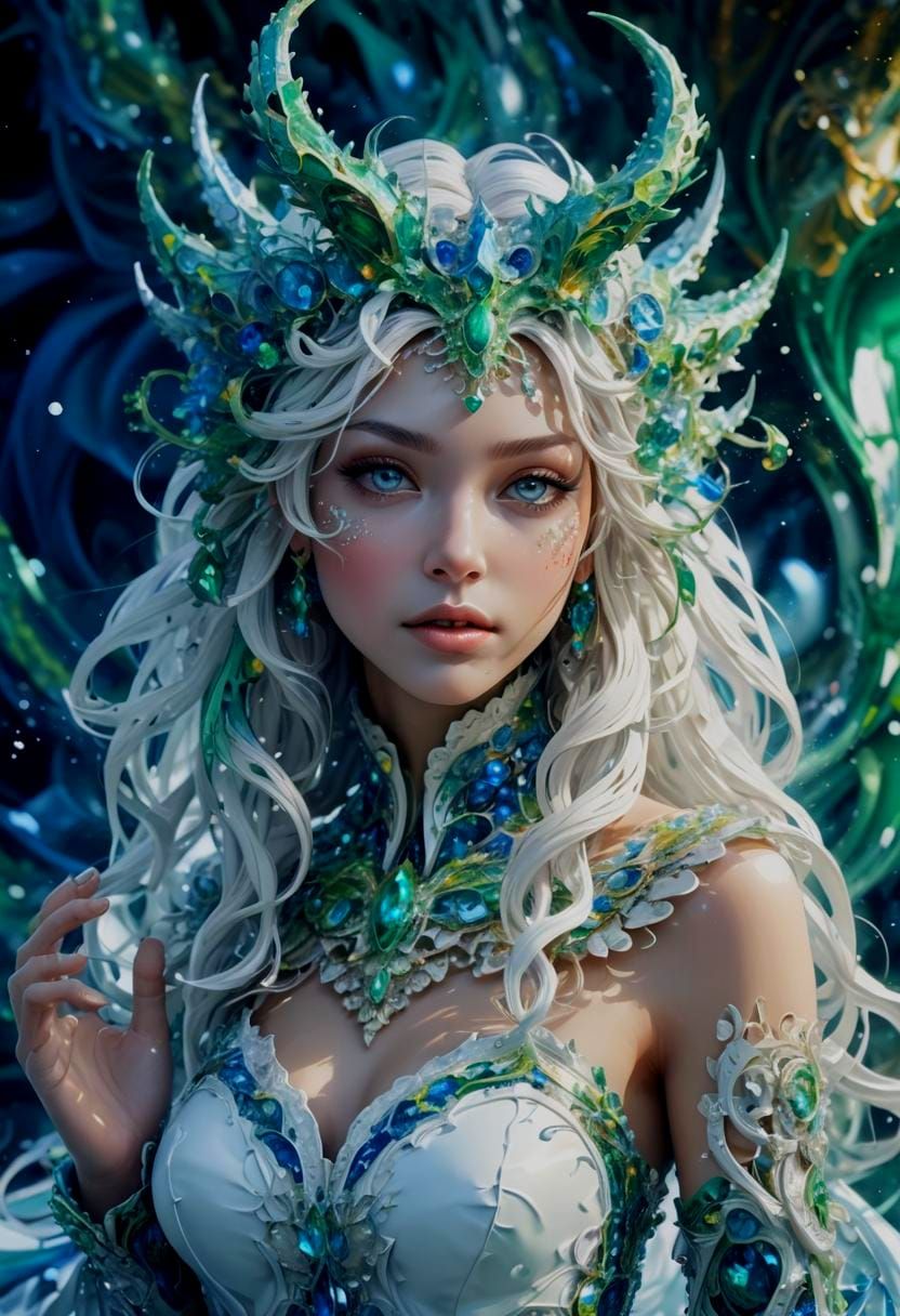 Abstract Fractal Wave Function with 3D Shading