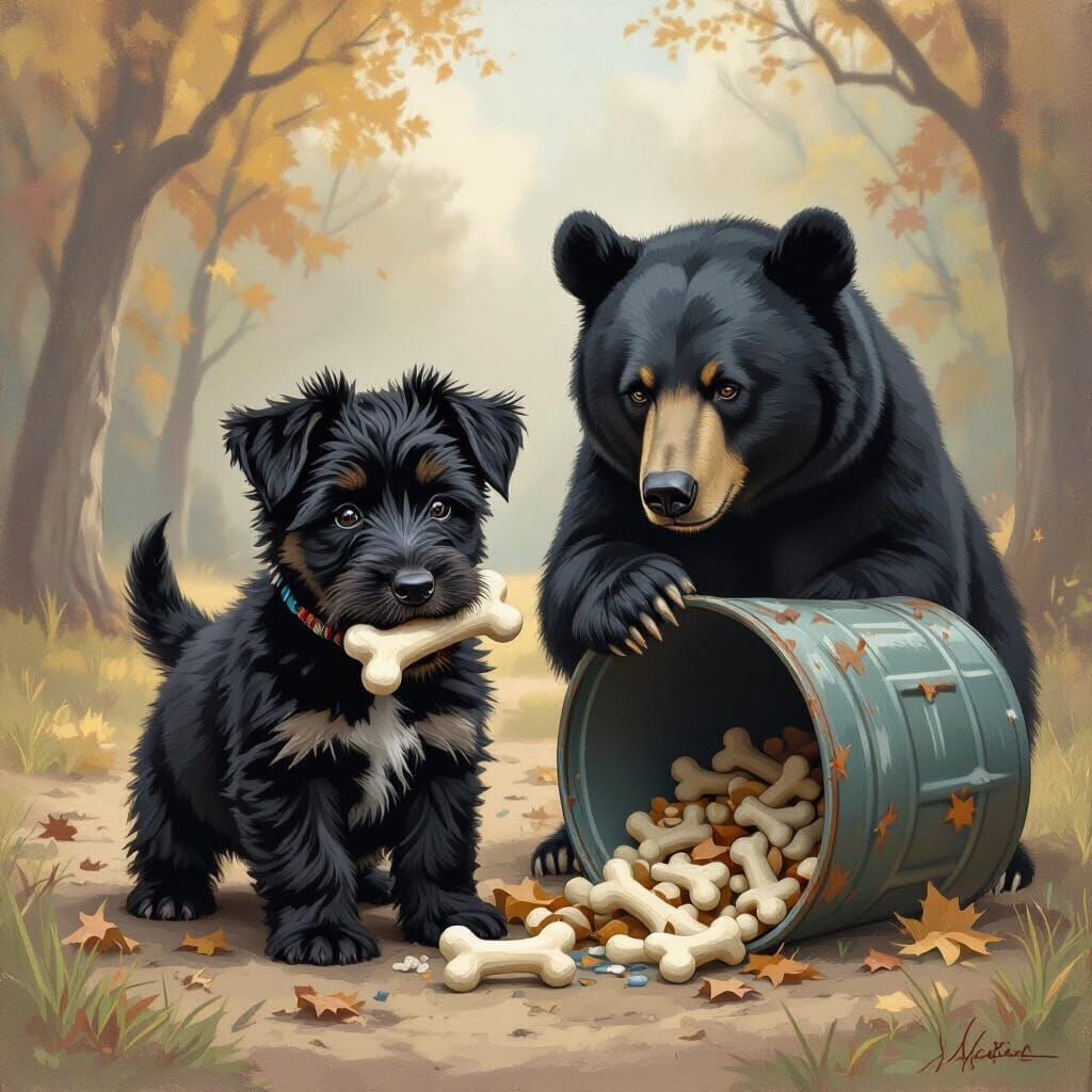 Rustic Acrylic Image: Scottish Terrier Merging into Black Be...