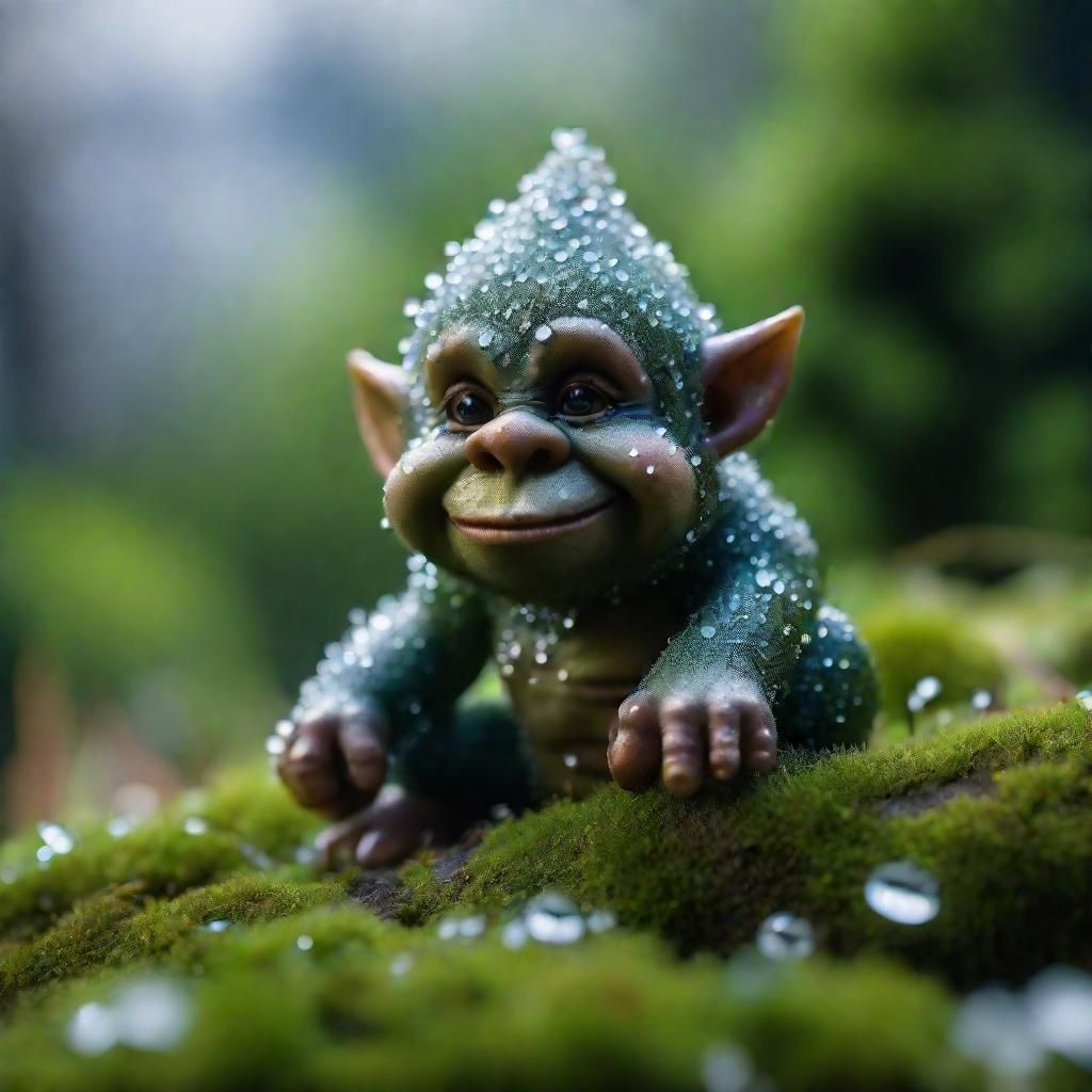 Dew-Kissed Norwegian Troll in Ethereal Fantasy Style
