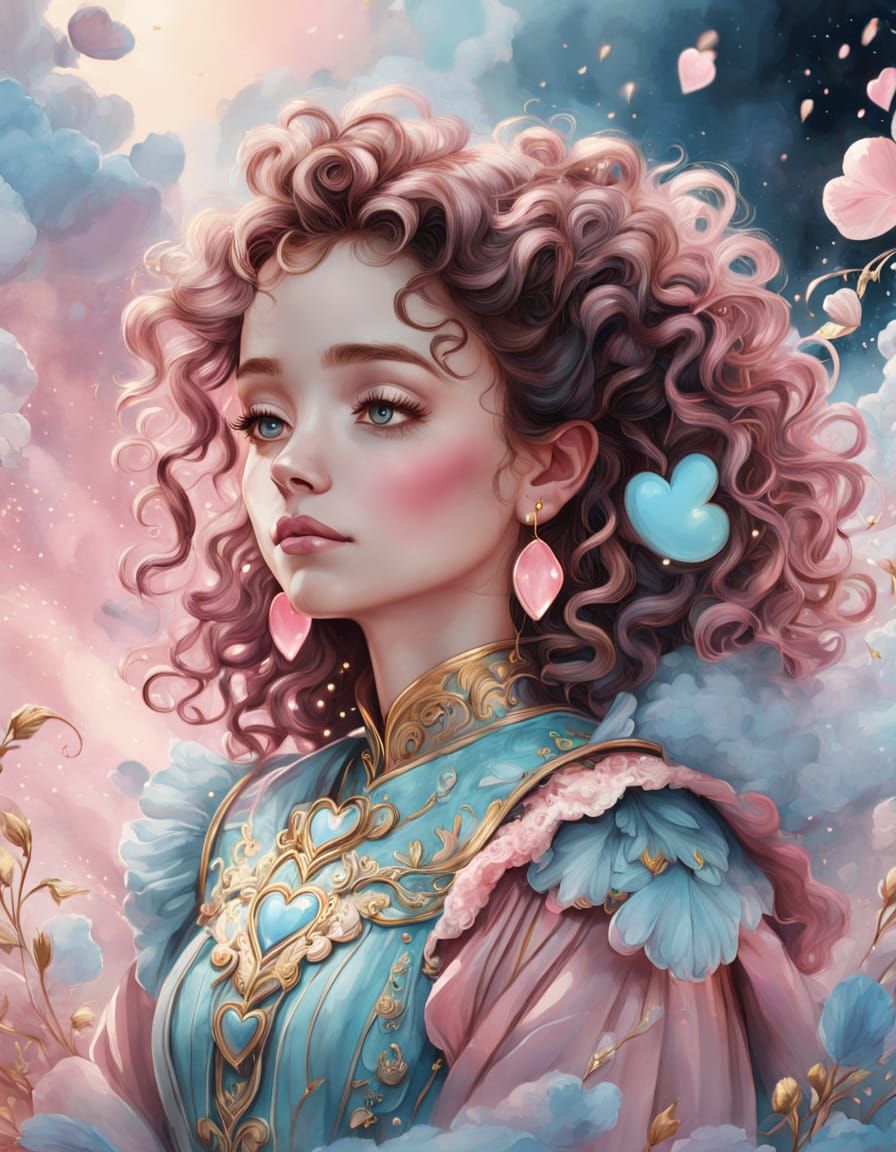 Dreamy Whimsy: A Young Girl's Serene Moment