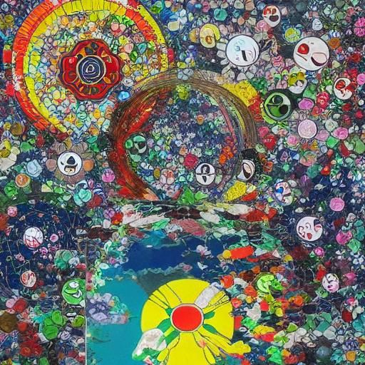 Fantastical Bazaar with Magic Cards in Pop Art Style