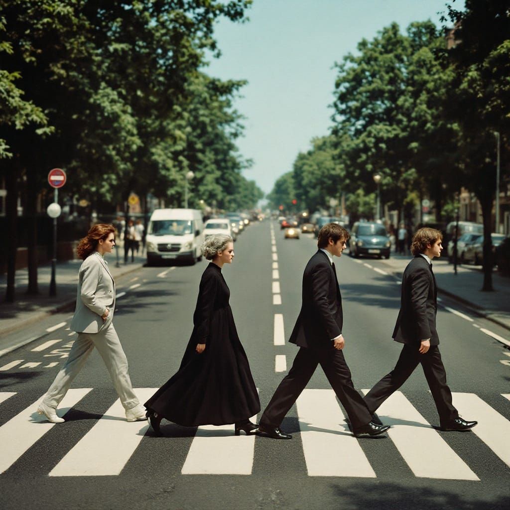 Historic Mashup: Marie Curie Walks Abbey Road with The Beatl...
