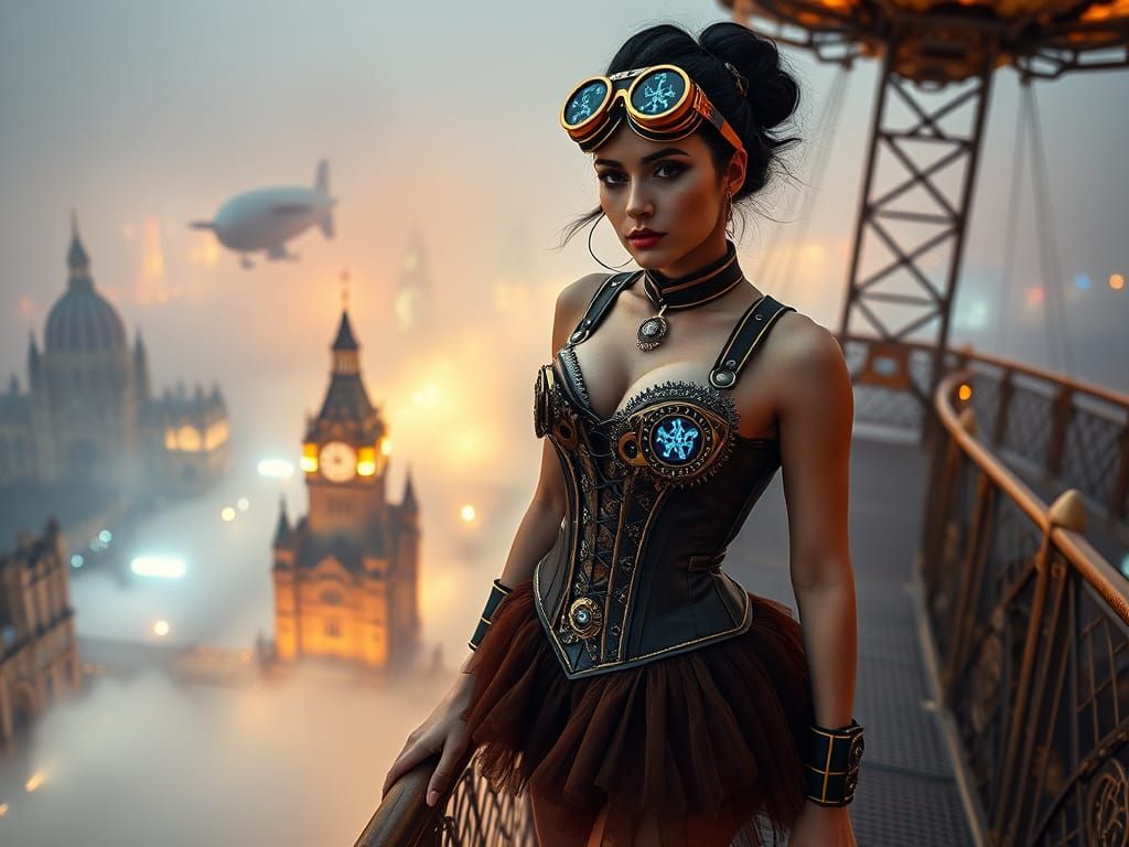 Steampunk Aviatrix Soars Above Victorian London