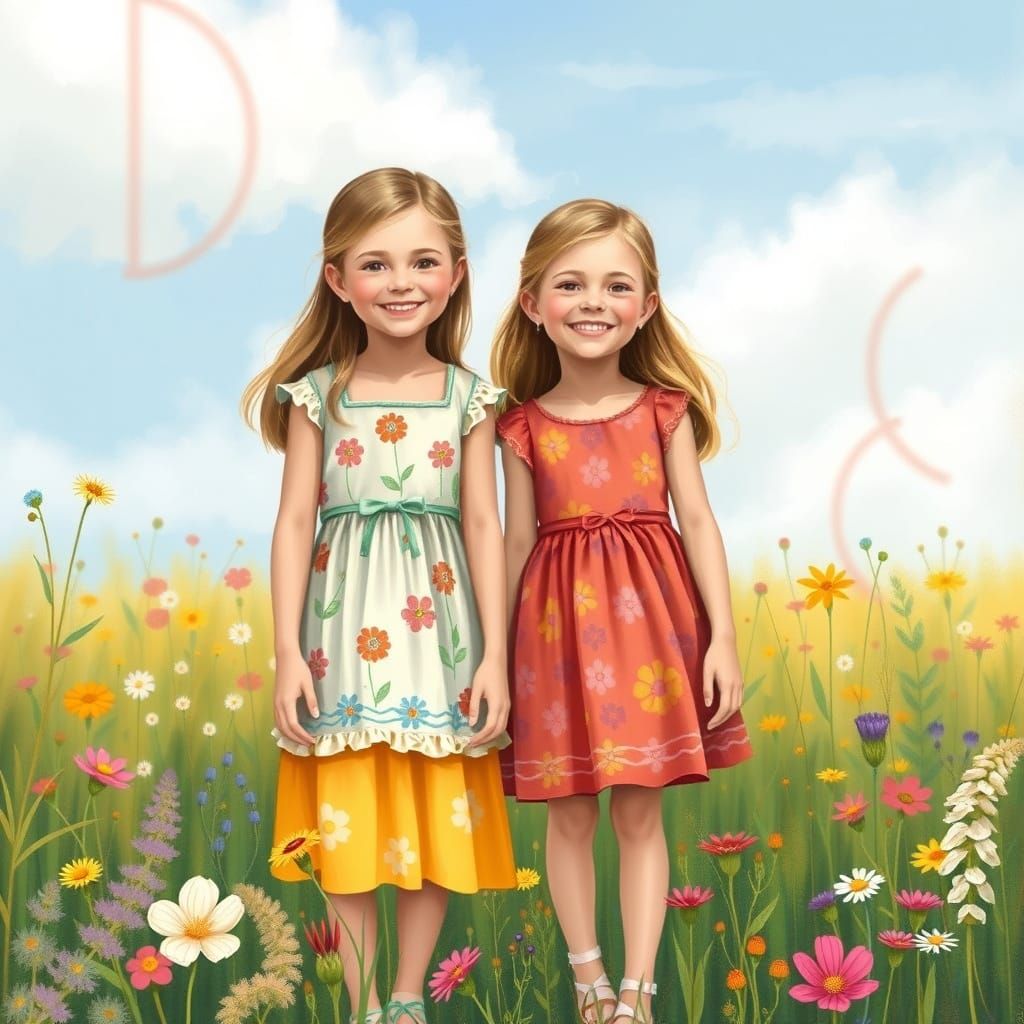 Brookie and Larkin in a Dreamy Meadow