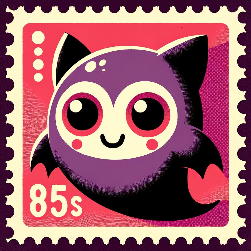 Vibrant Ghost Postage Stamp in Pop Art Style