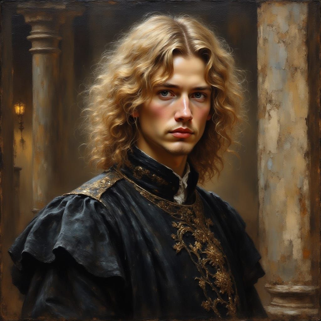 Renaissance Man Portrait in Rembrandt Style