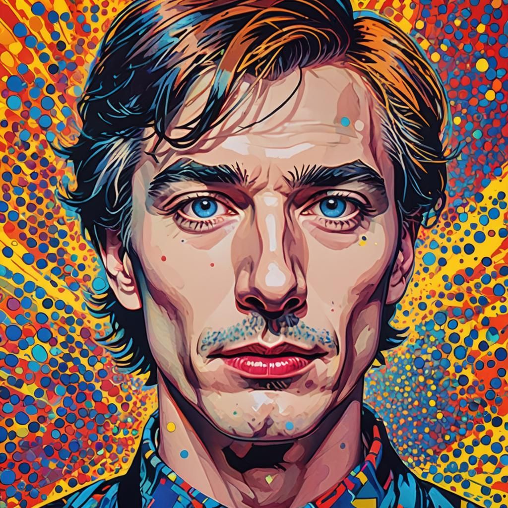 Bold Pop Art Portrait with Saturated Colors