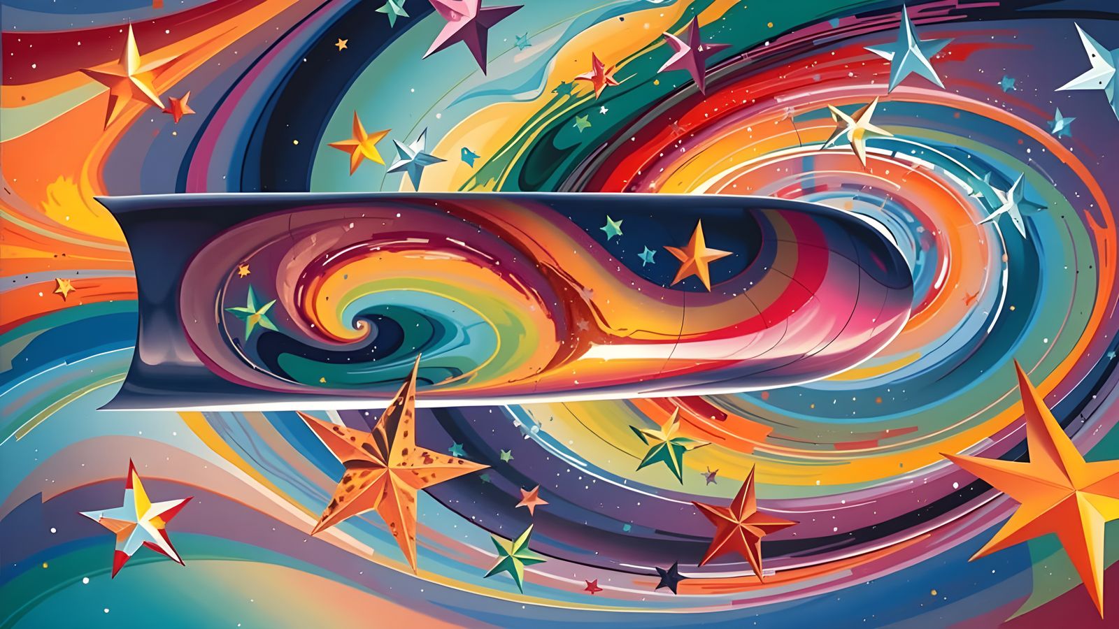 Surreal Spacecraft Mirrors Stars in Iridescent Plasma Flames