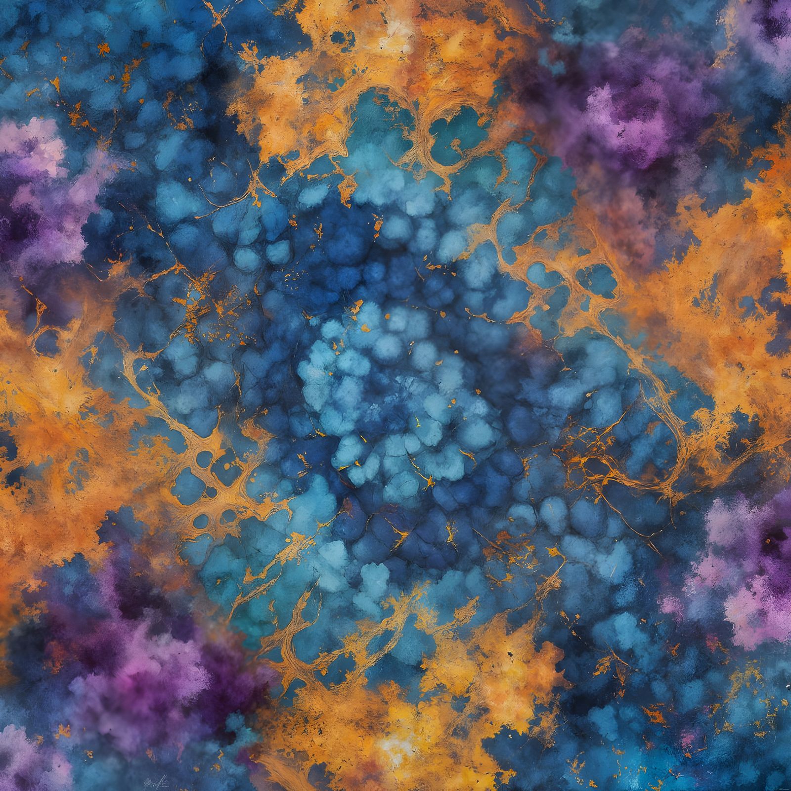 Vibrant Persian Rug in Abstract Complementary Colors