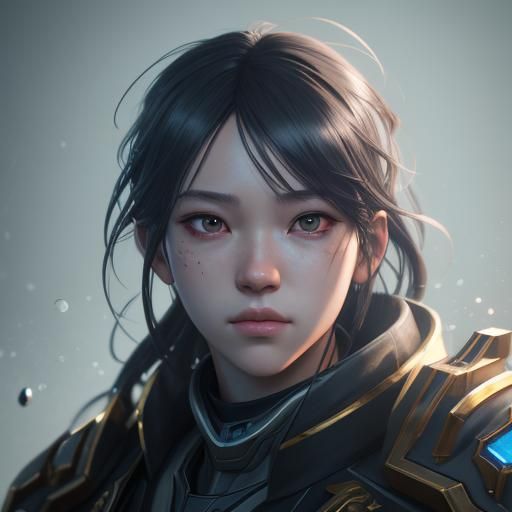 Detailed 3D Anime Portrait in WLOP Style