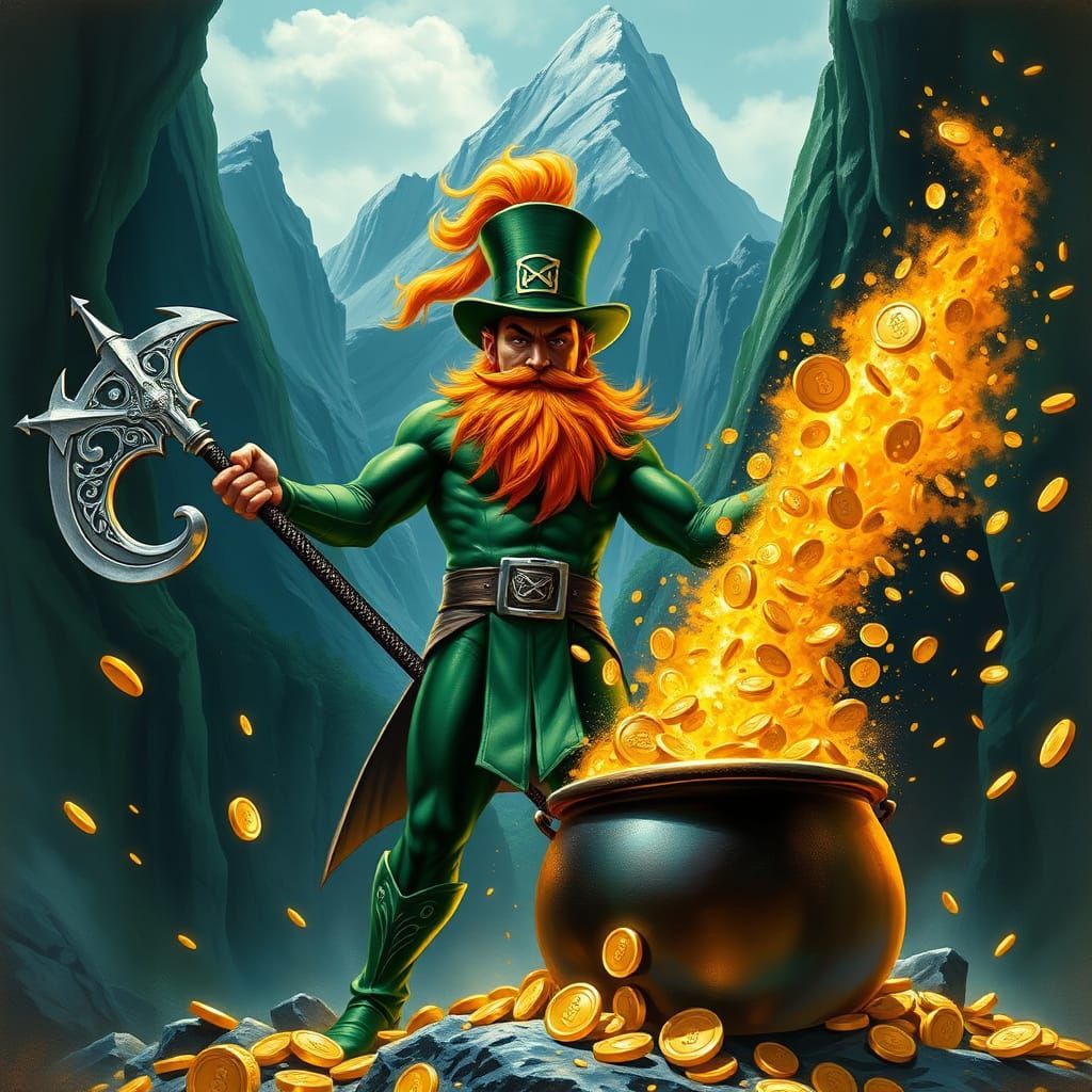 Heroic Leprechaun in High-Tech Green Lantern Armor