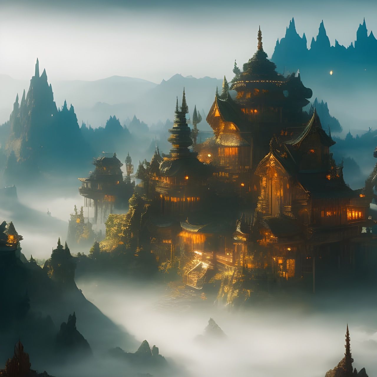 Bioluminescent Crystal Capsule House in Spectral Light