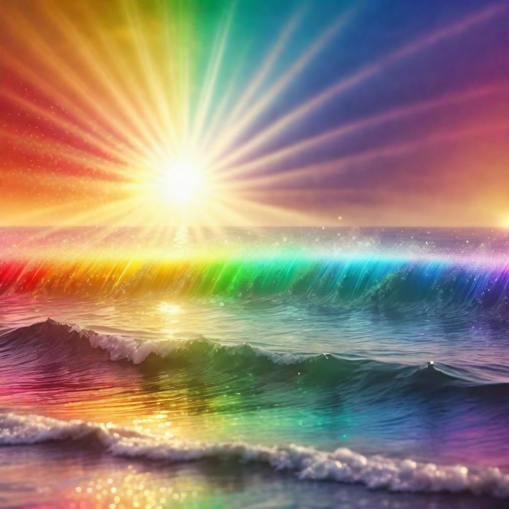 Radiant Rainbow Sunset Over the Sea