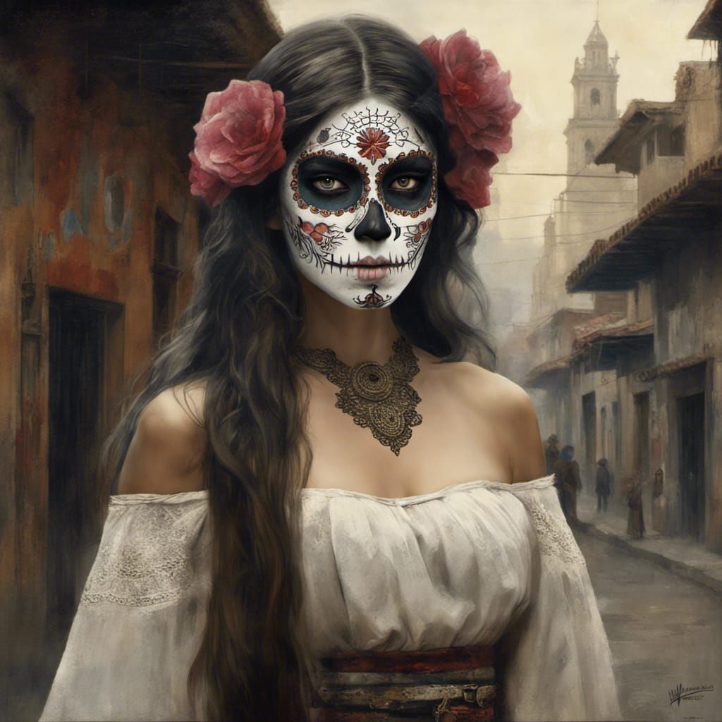 Day of the Dead Mask in Old Mexico City