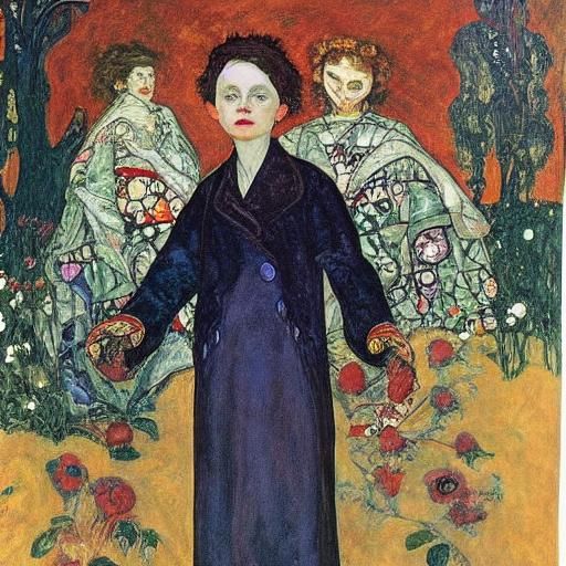 Ethereal Vampire Portrait Inspired by Klimt and Schiele