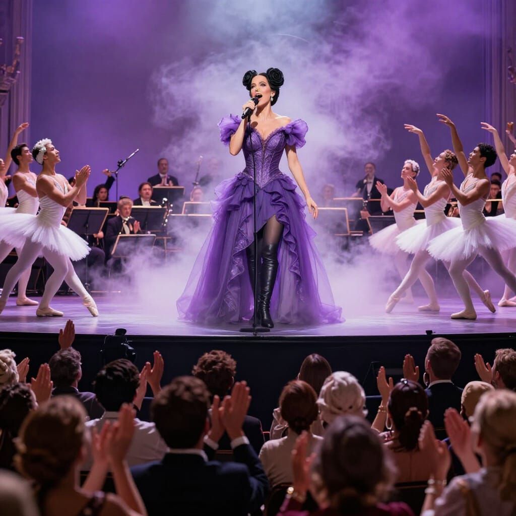 Annie Lennox Performs Amidst Dancers and Orchestra