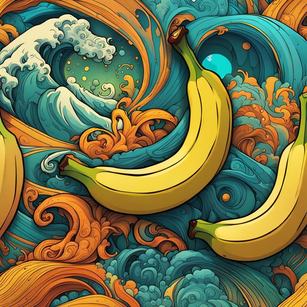 Banana Concept Art in Gouache Style