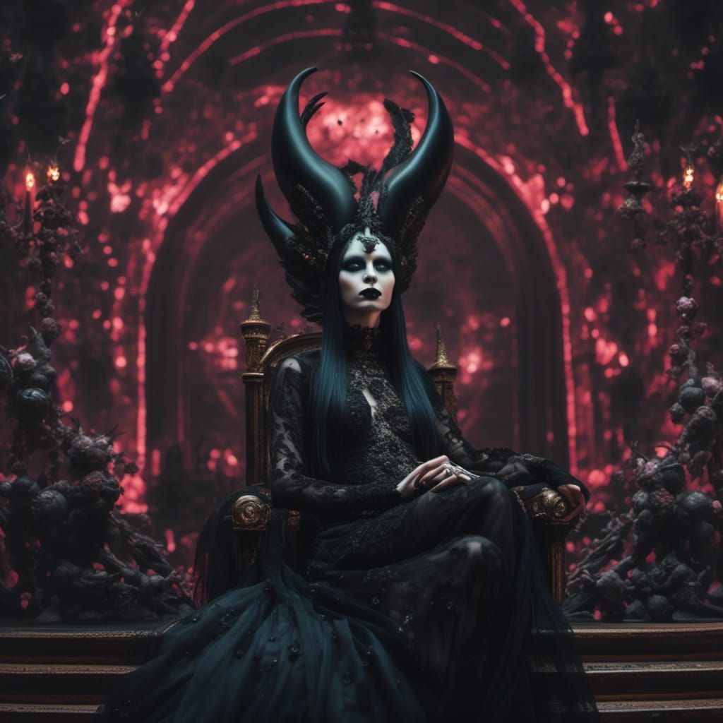 Alien Goth Queen in Cosmic Setting