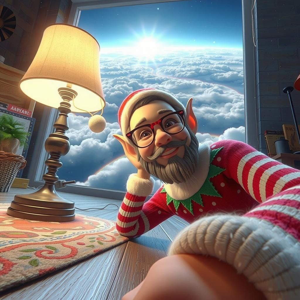 Elf Bedside Lamp: Hyperrealistic Futuristic Still Life