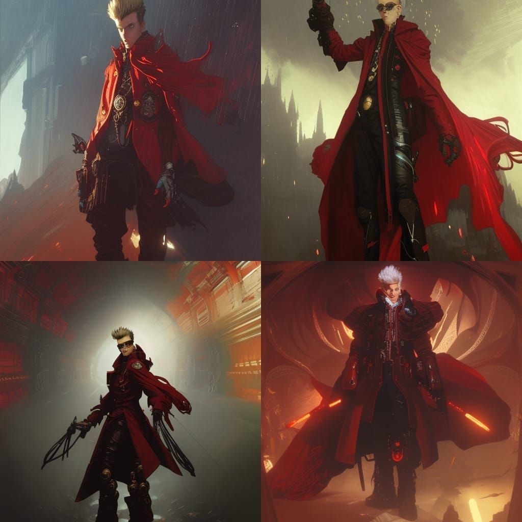 Vash the Stampede in Dark Fantasy Style