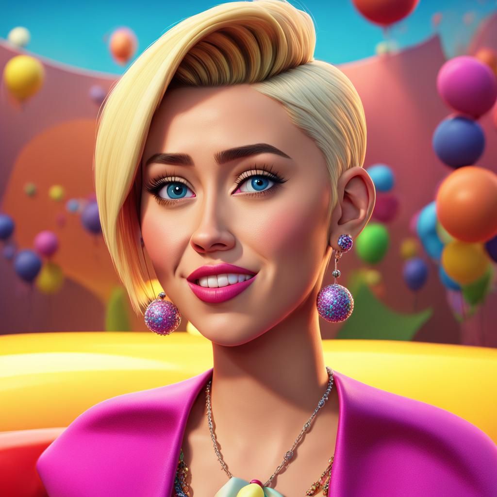 Miley Cyrus as Pixar-Style 3D Digital Art
