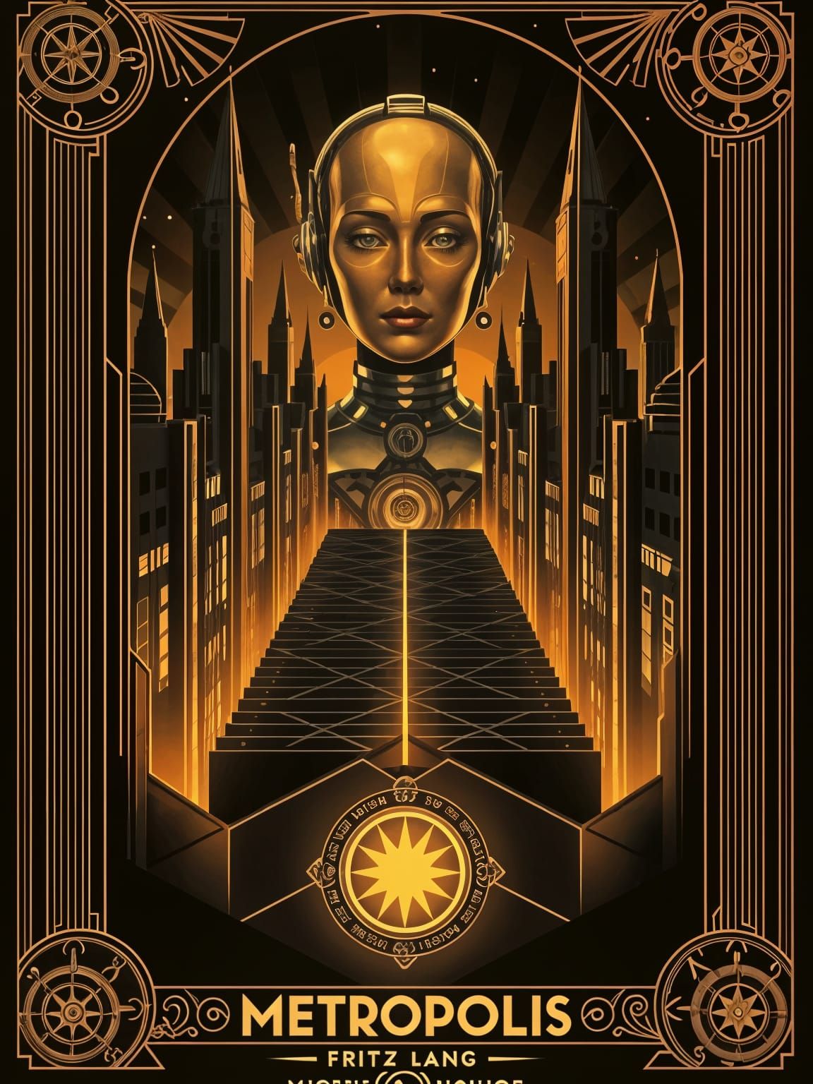 Art Deco Movie Poster of Metropolis