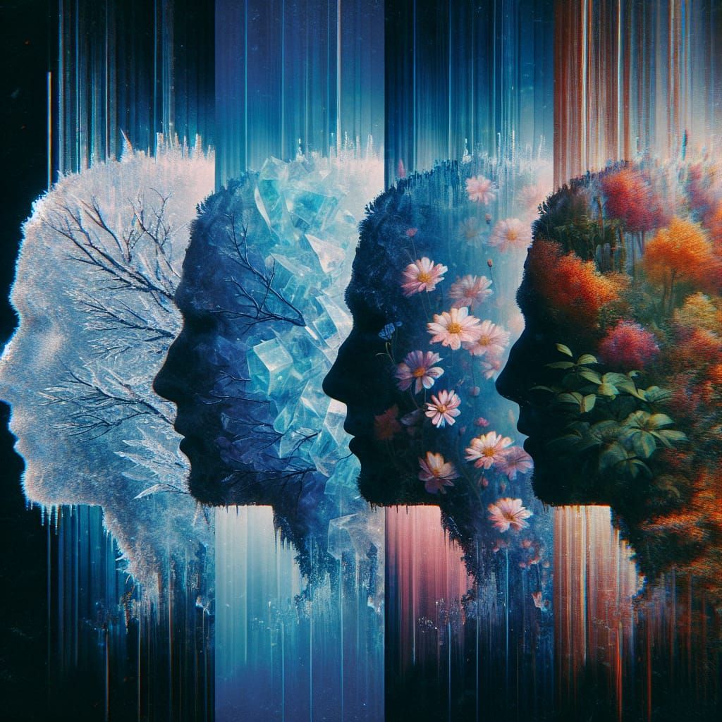 Surreal Seasons Glitch Art Masterpiece