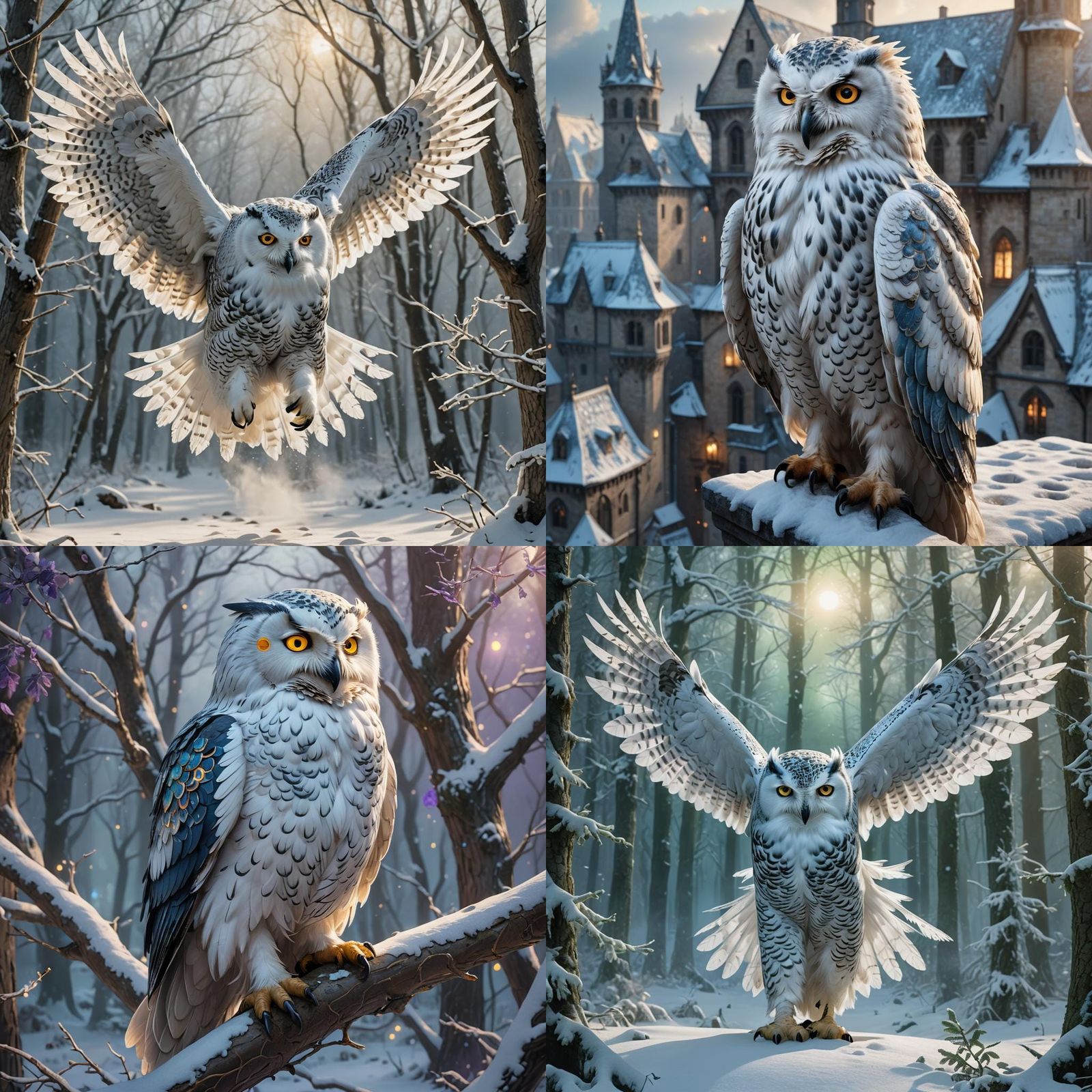 Snow Owl Griffin Fantasy Concept Art