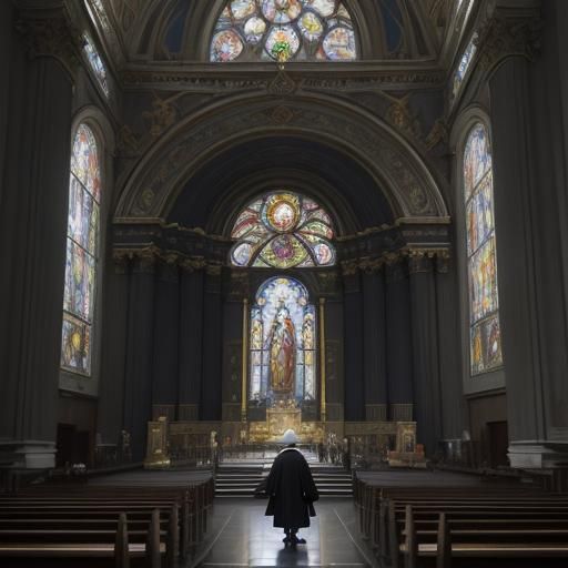 Bishop Enters St. Peter's: Detailed Artstation Portrait