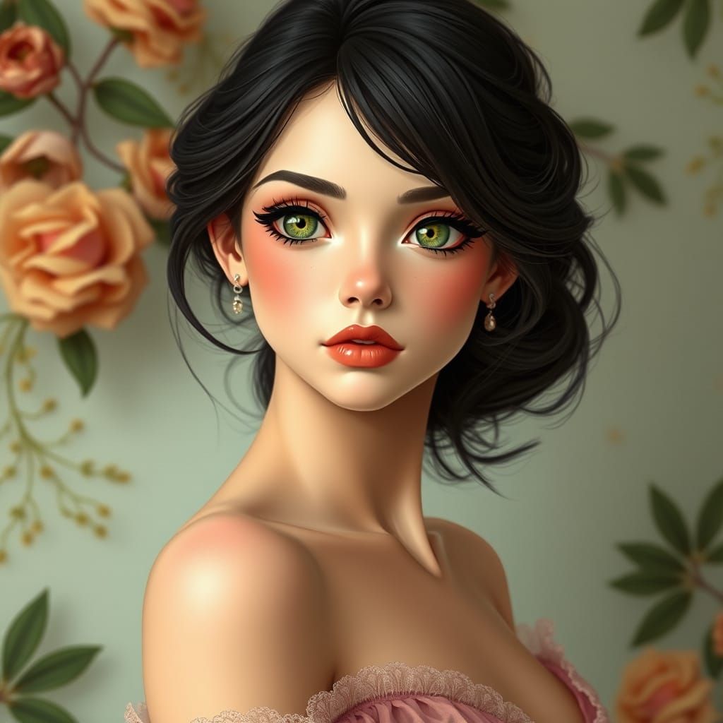 Ethereal Young Woman in Concept Art Style