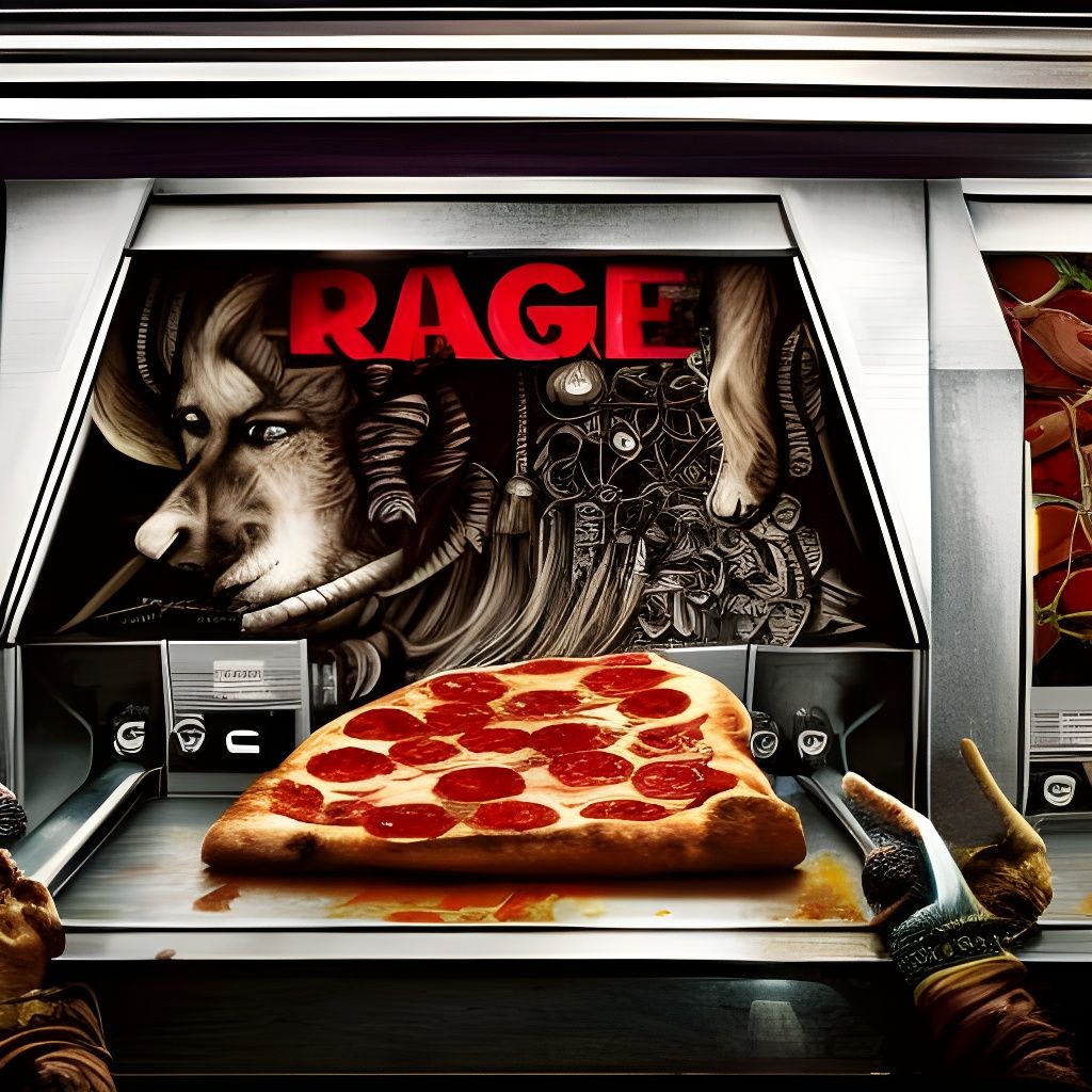 Epic Hyperdetailed Pizza Machine Digital Painting
