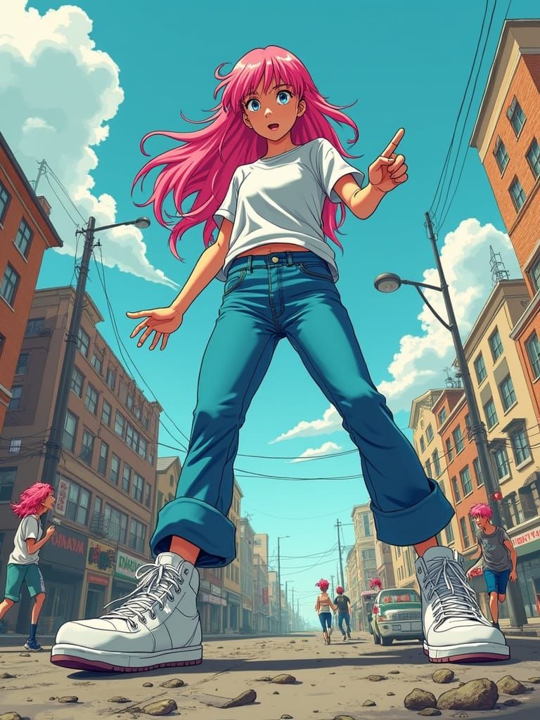 Anime Giant Girl Destroys City