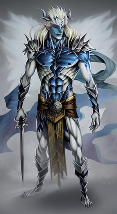 Icy Wight Demon Portrait: Platinum Blond Undead