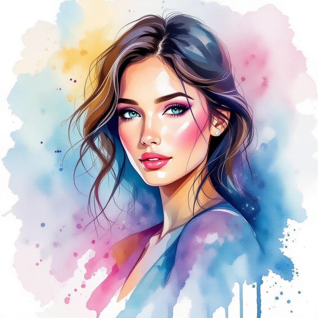 Rain on Skin in Watercolor Alcohol Ink Style