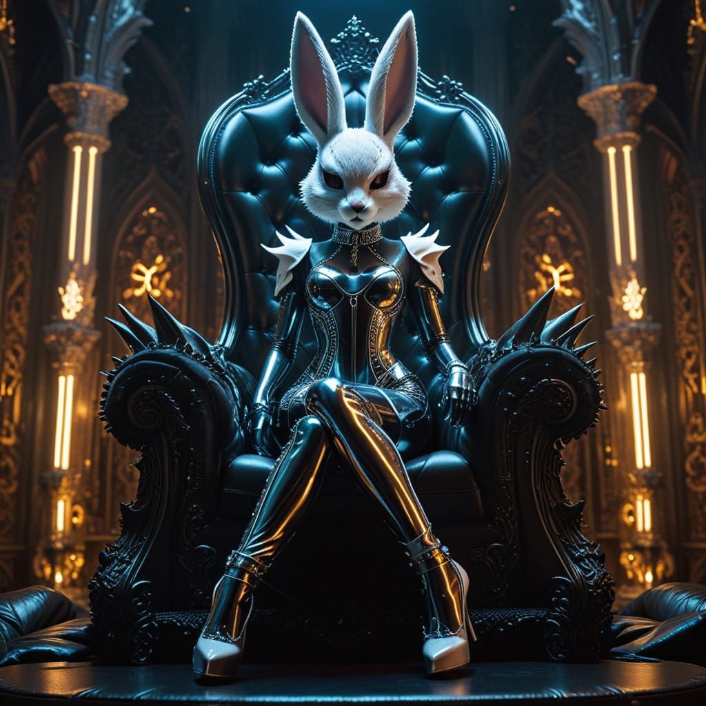 Cyberpunk Goddess in Chrome and White