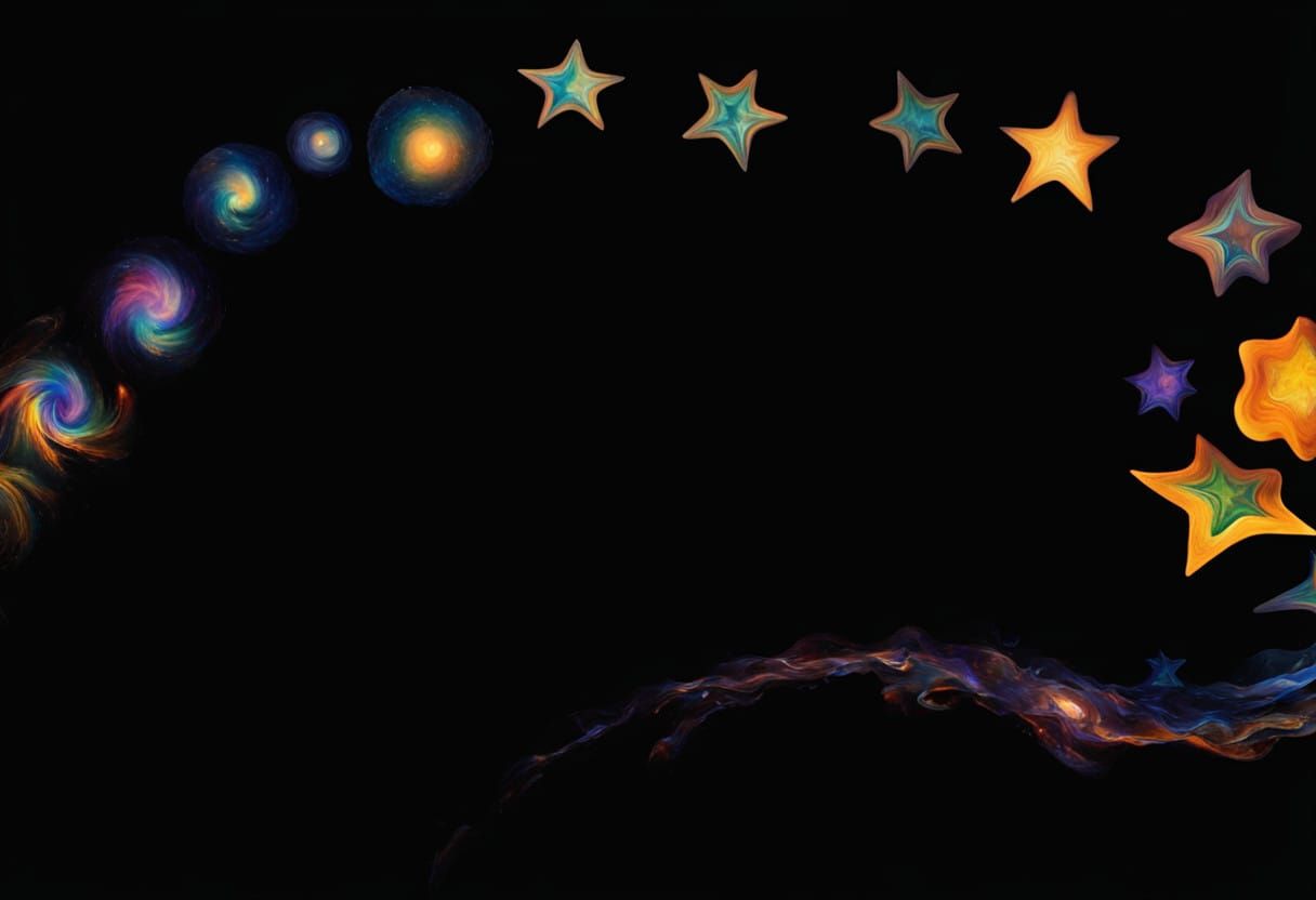 Vibrant Cosmic Star Family in Swirling Brushstrokes