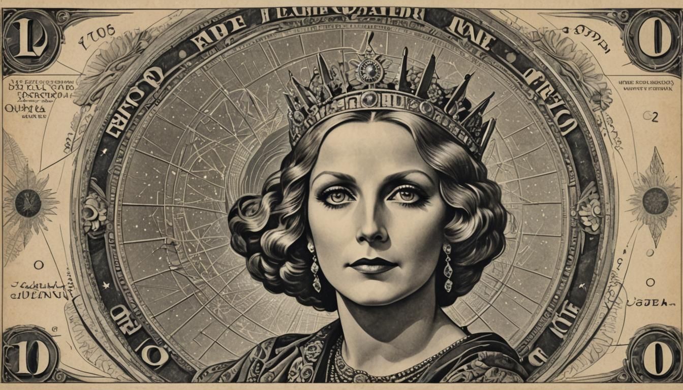 Art Deco Banknote: Greta Garbo as Liberty