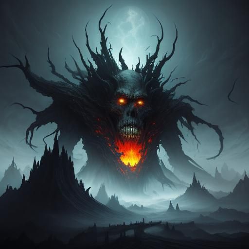 Surreal God-like Being of Shadows and Nightmares