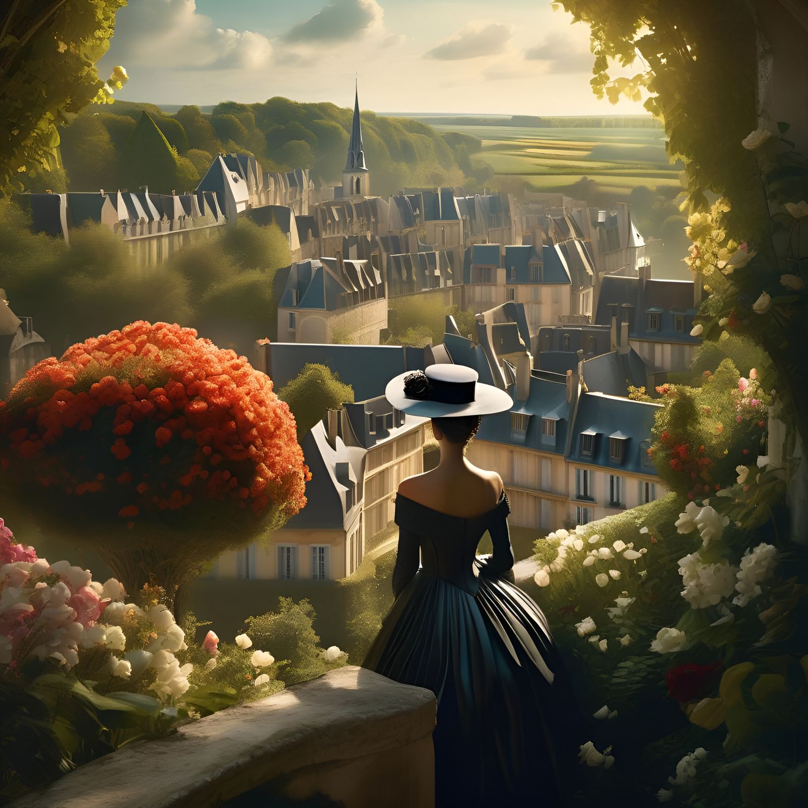 Maximalist 3D Storybook Scene in French Normandy