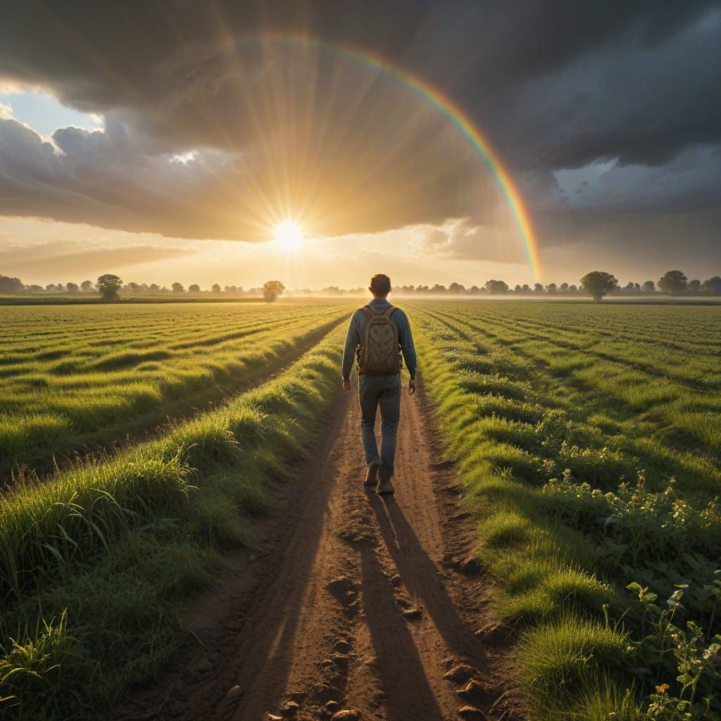 Hopeful Survivor Looks Towards New Dawn in Vibrant Art