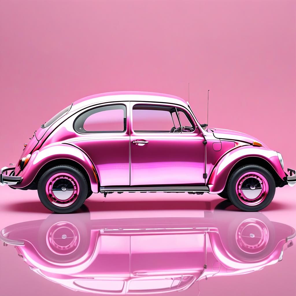 Metallic Pink Beetle in Rembrandt Inspired Oil Painting