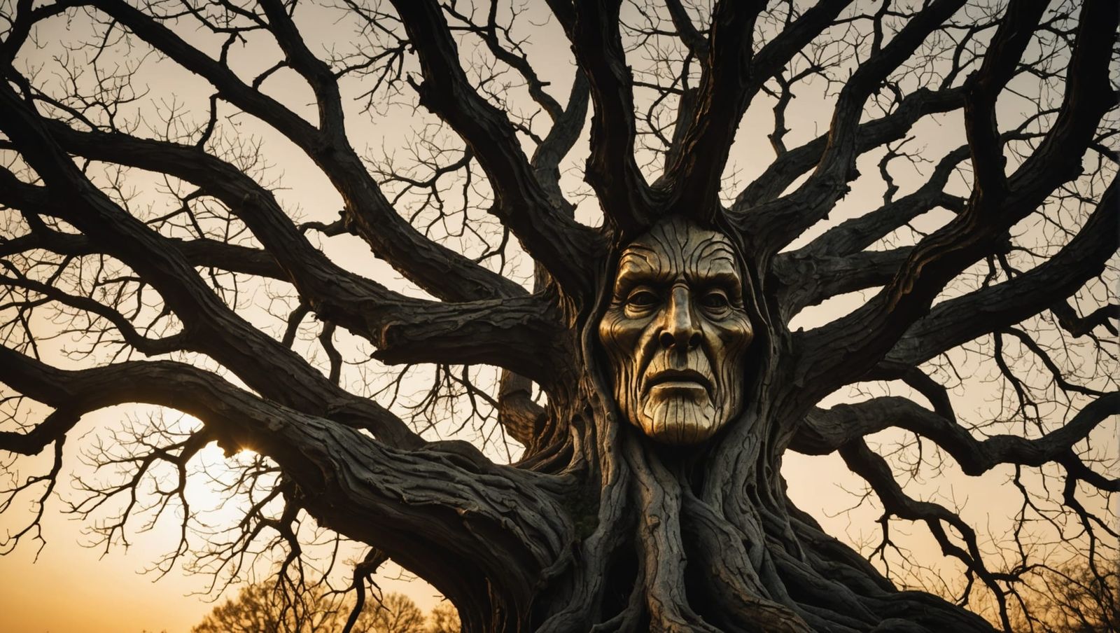 Wizard Tree Lit by Golden Hour Light