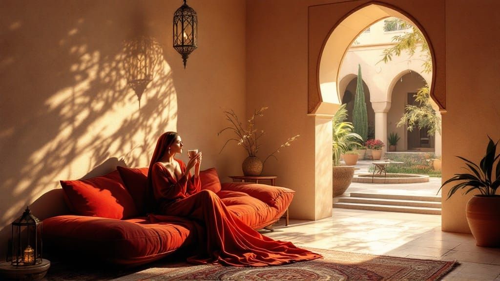 Moroccan Oasis in Warm Beige Tones