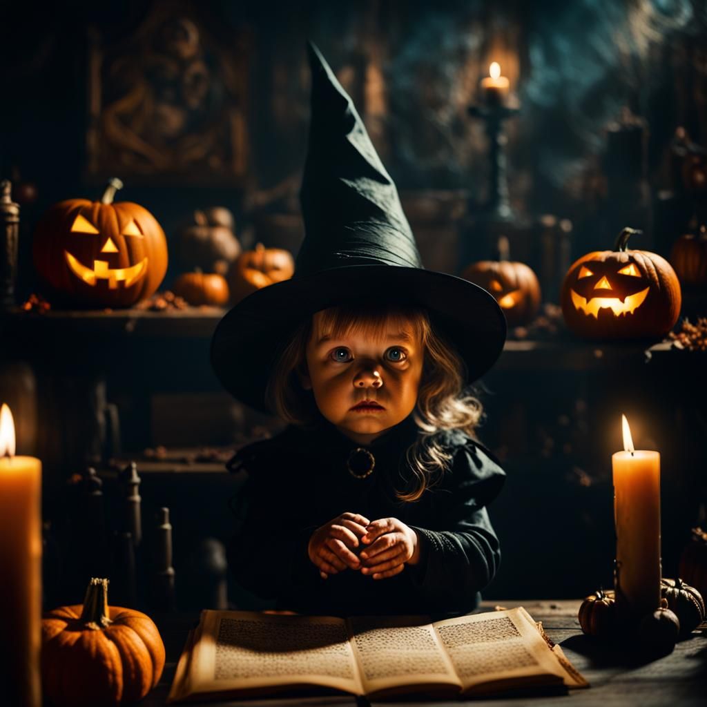 Baby Witch's Halloween Spell: Cinematic Realism