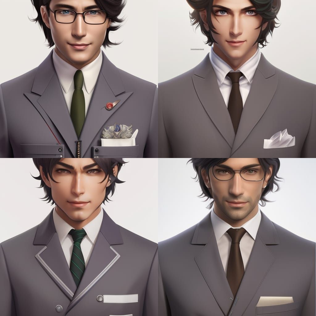 Handsome Anime Doctor Portrait in Digital Illustration