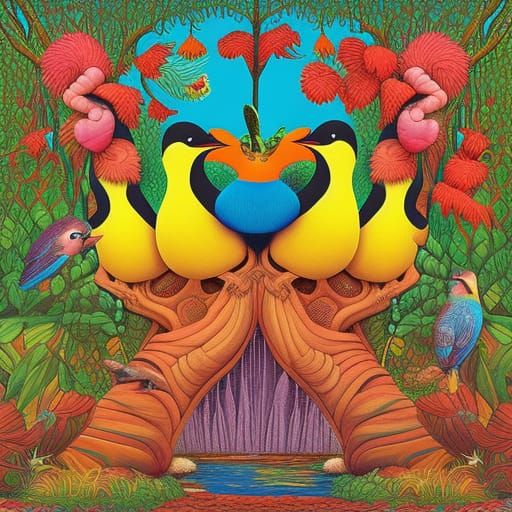 Abstract Bird Digital Art Album Cover