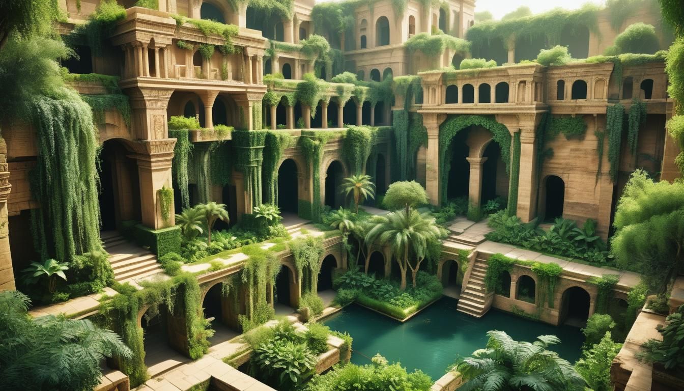 Overgrown Hanging Gardens of Babylon: Ancient Mesopotamia