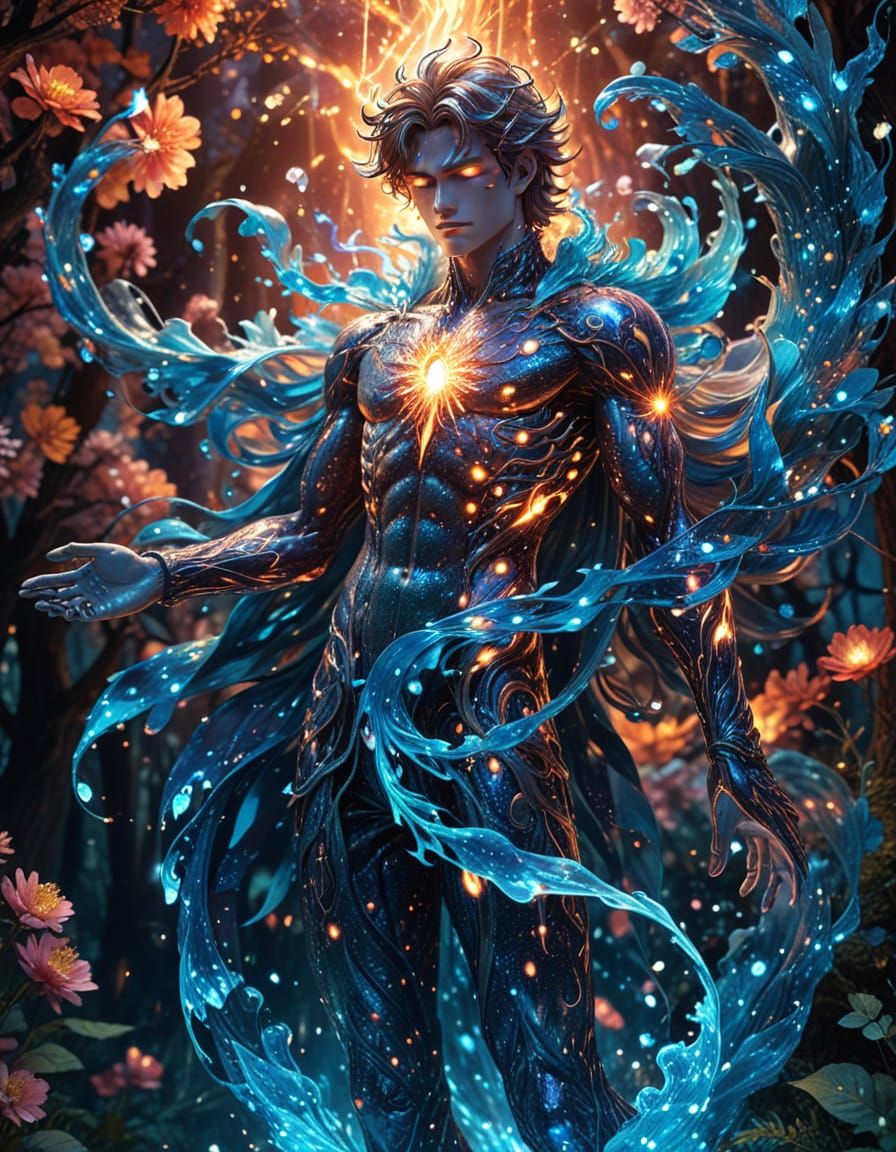 Supernatural Being in Vibrant Manga Style